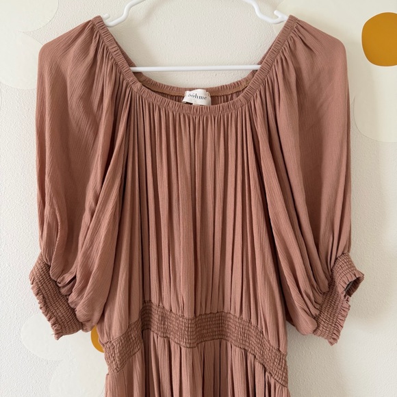 Bohme Nicolette Terracotta Maxi Dress with Puff Sleeves - Picture 5 of 11